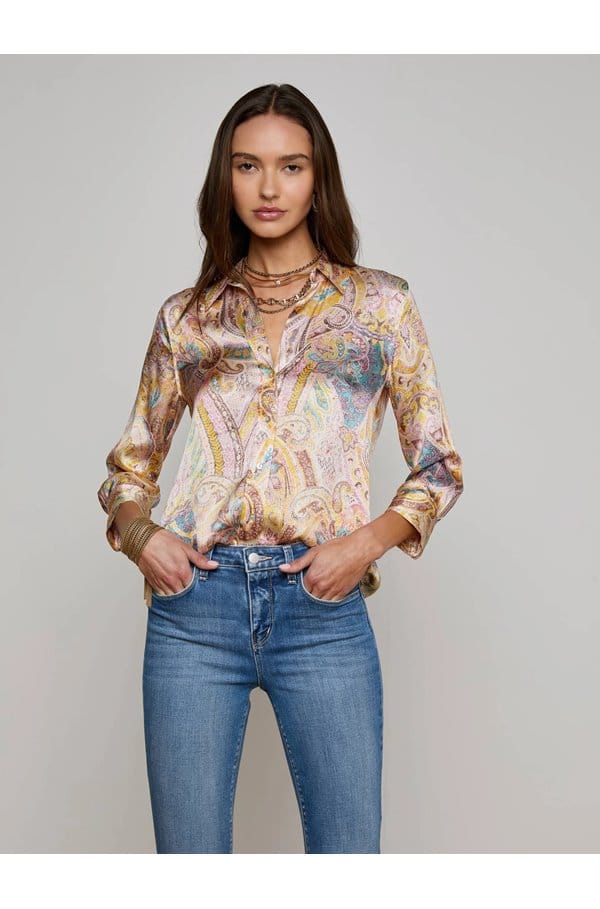 dani blouse in multi western paisley