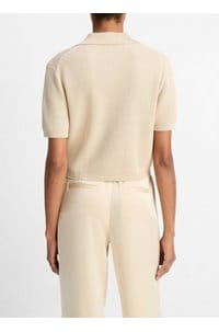 ribbed polo top in pale canyon