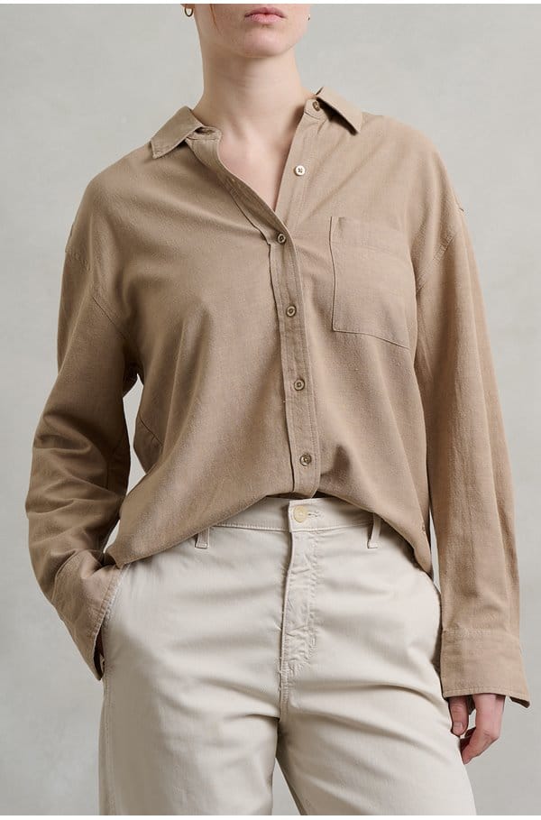 addison shirt in simple taupe