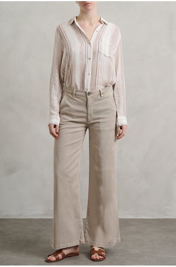 caden wide leg trouser in sulfur simple taupe