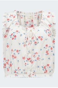 traveler top in poppy field