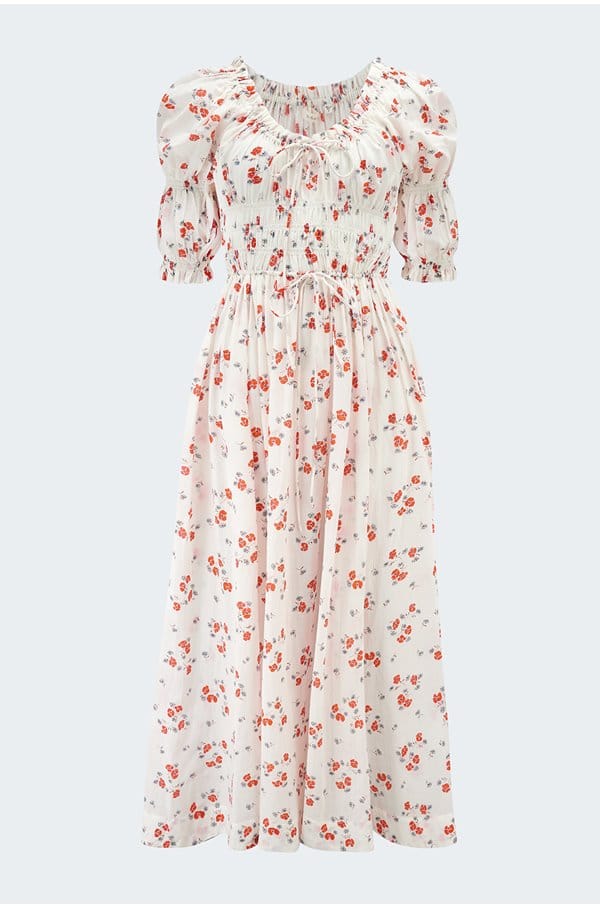 ischia dress in poppy field