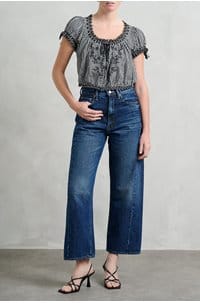 nera top in noir la maddalena gingham