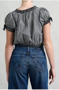 nera top in noir la maddalena gingham