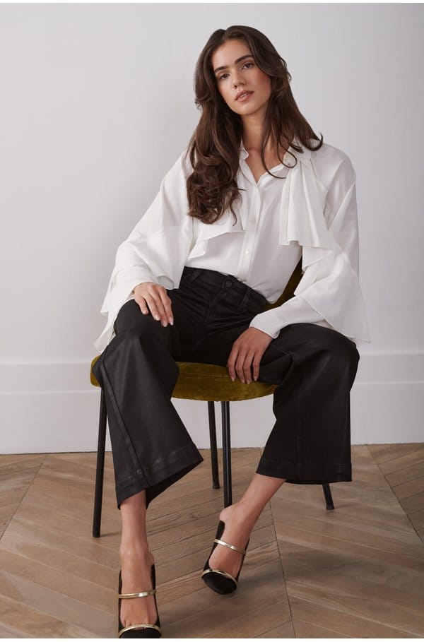 anessa 31 wide jean in black fog coated