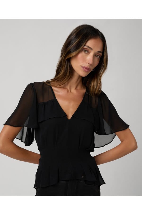 willa blouse in black