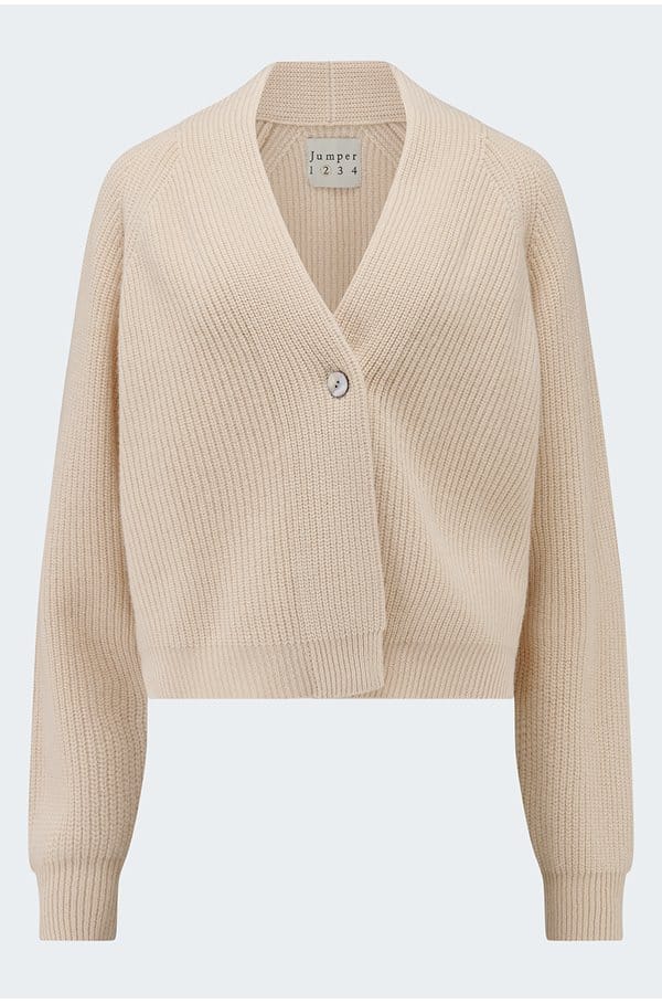 rib cardigan in macaroon