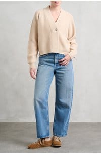 rib cardigan in macaroon