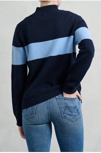 one stripe turtleneck in navy wedgewood