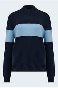 one stripe turtleneck in navy wedgewood