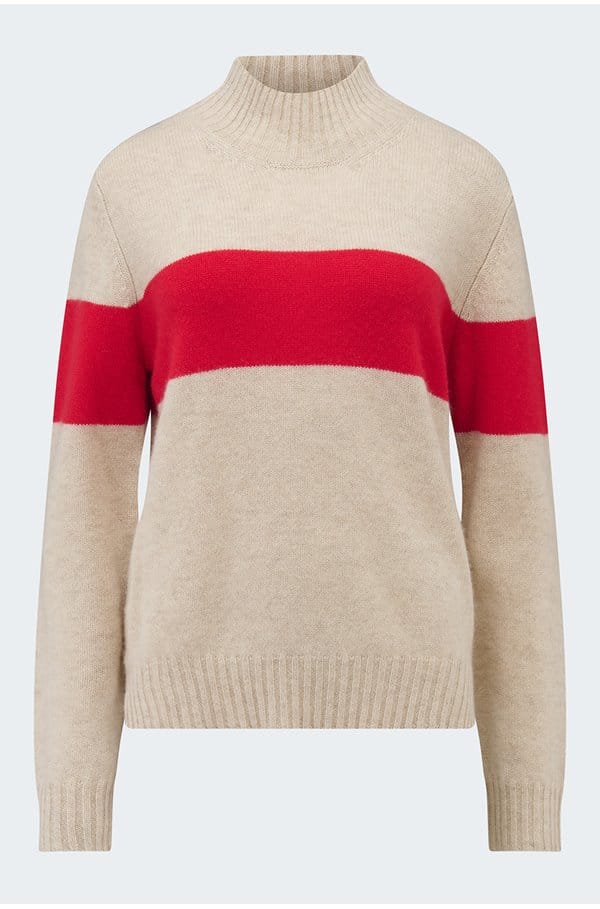 one stripe turtleneck in buff red