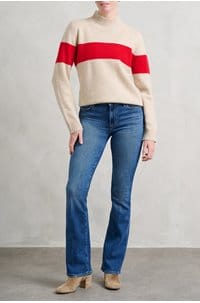 one stripe turtleneck in buff red