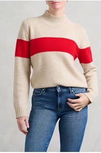 one stripe turtleneck in buff red