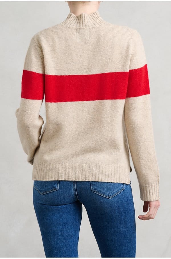 one stripe turtleneck in buff red