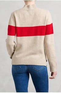 one stripe turtleneck in buff red