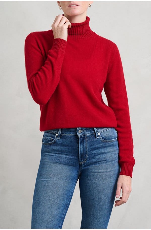 lightweight roll collar in dull red