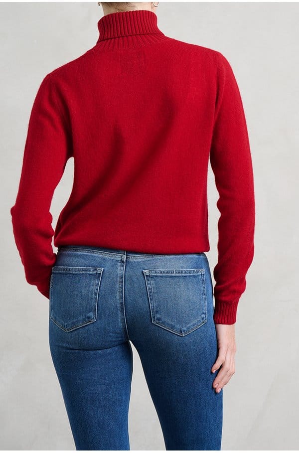 lightweight roll collar in dull red