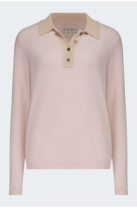 Contrast Polo Jumper in Nurture Ivory