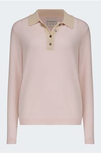 contrast polo jumper in nurture ivory
