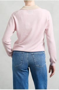 contrast polo jumper in nurture ivory