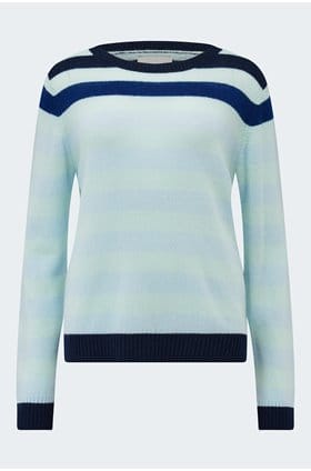 Gradient Stripe Crew in Noor Navy Pale Blue