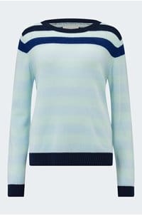 gradient stripe crew in noor navy pale blue