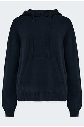 Wool Hoodie in Dark Ink