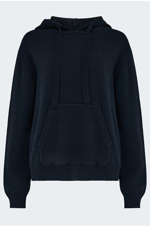 wool hoodie in dark ink