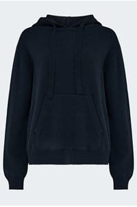 wool hoodie in dark ink