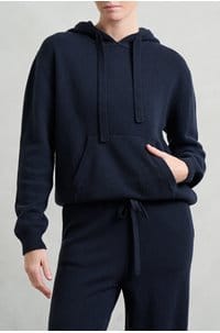 wool hoodie in dark ink