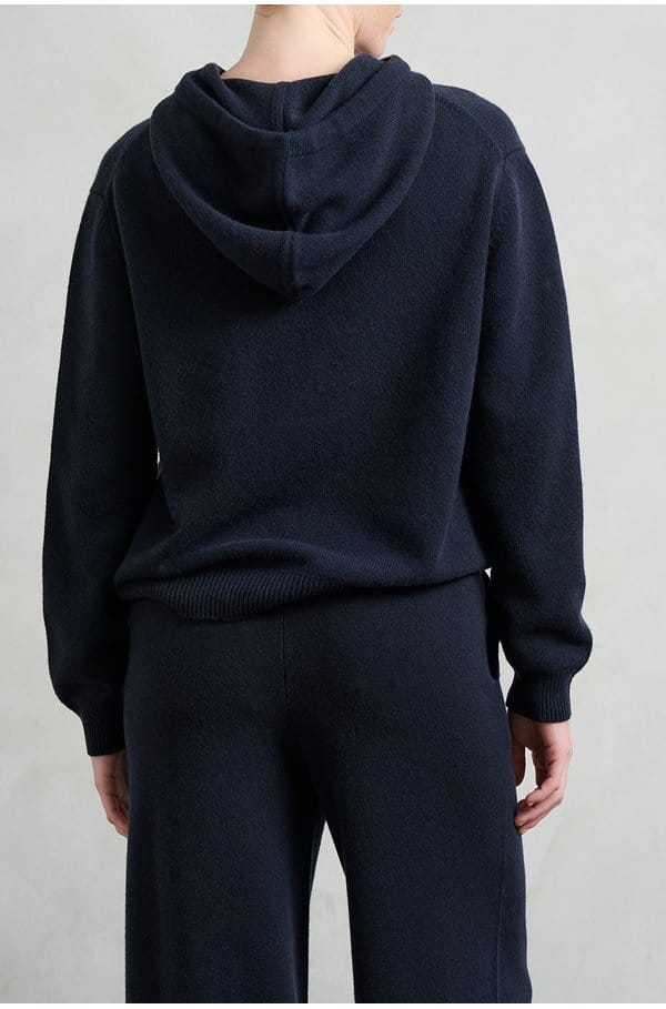 wool hoodie in dark ink