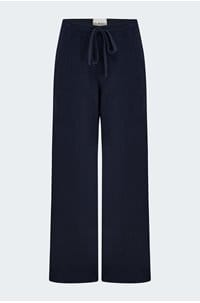 wool wide leg jogger in dark ink