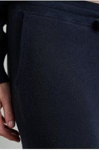 wool wide leg jogger in dark ink