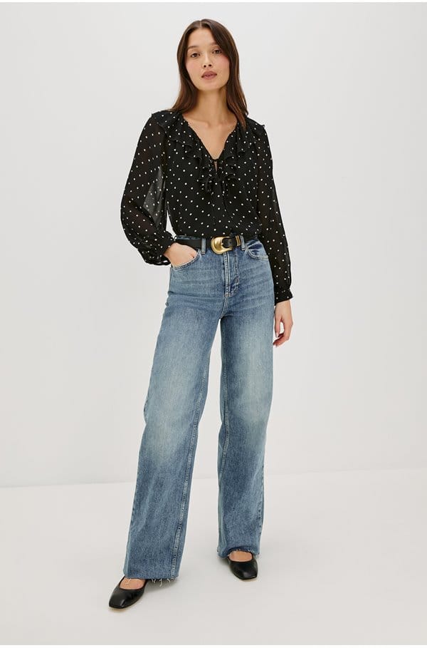 honora top in polka dots