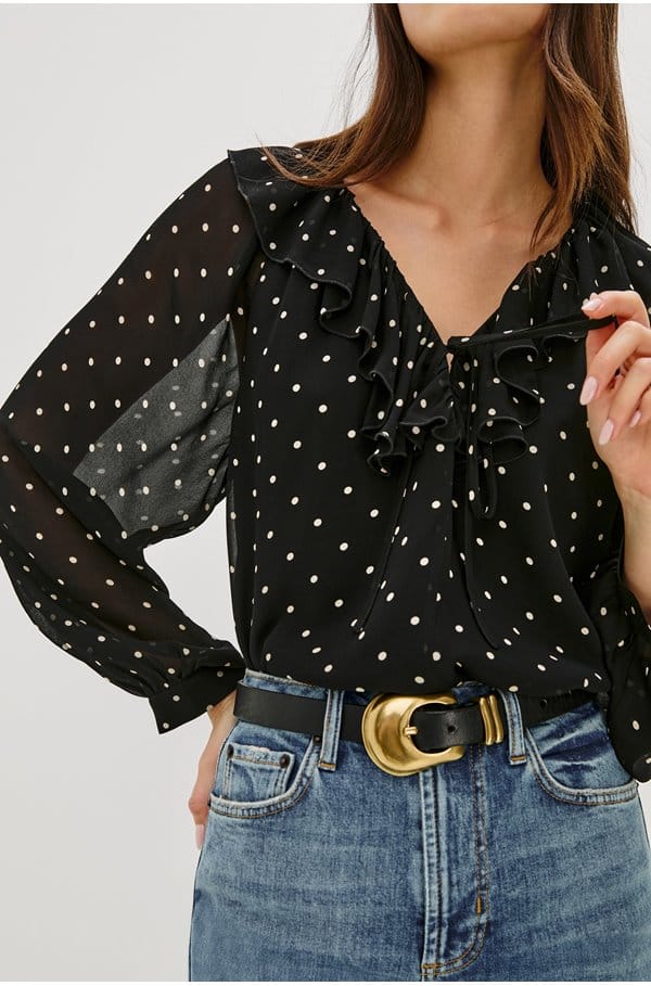honora top in polka dots