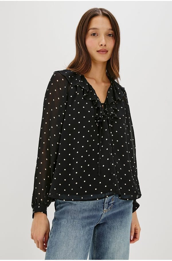 honora top in polka dots