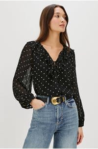 honora top in polka dots