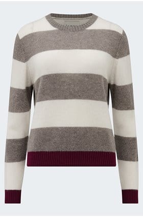 Contrast Stripe Crew in Vapour Jasmine Endless Passion