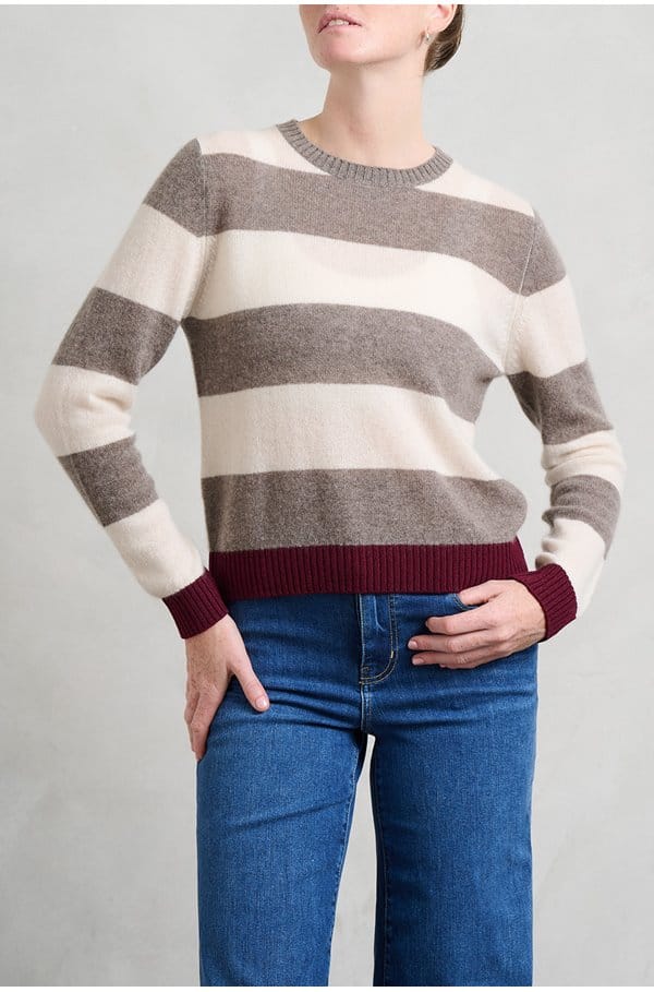 contrast stripe crew in vapour jasmine endless passion