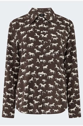 Kate Shirt in Ivory Horses