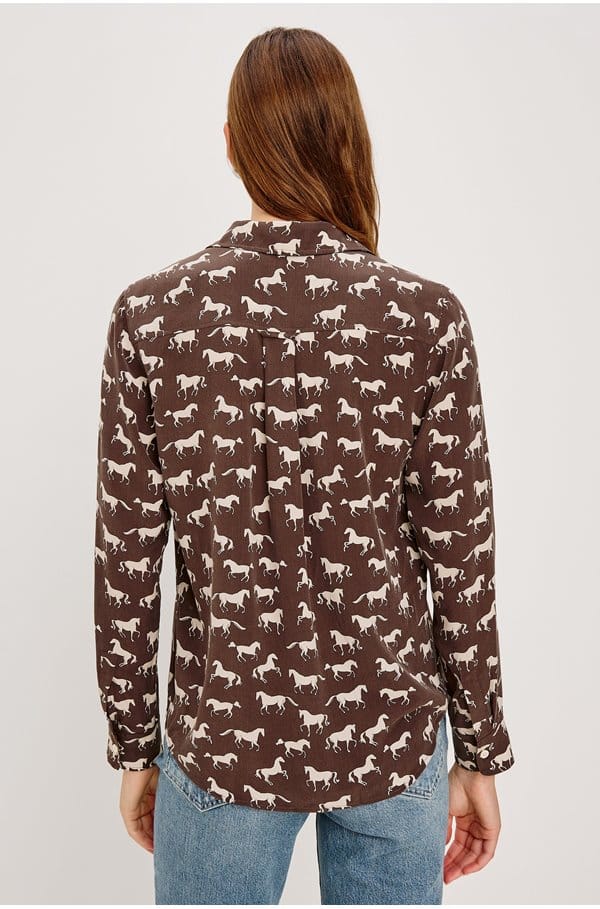 kate shirt in ivory horses