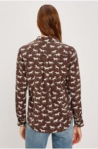 kate shirt in ivory horses