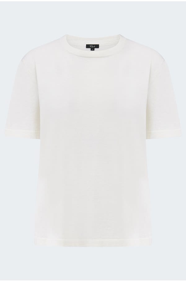cotton cashmere tee in white