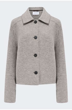 Cropped Coach Jacket In Natural Casha