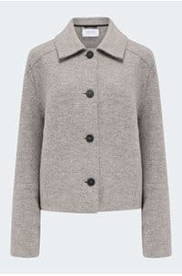 cropped coach jacket in natural casha