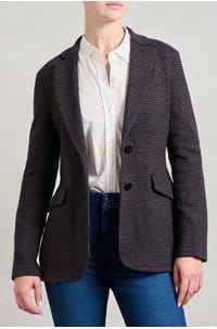 hacking jacket in brown blue 