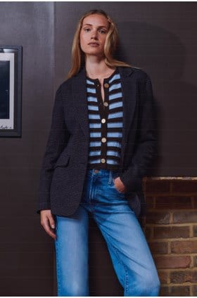 Hacking Jacket In Brown Blue