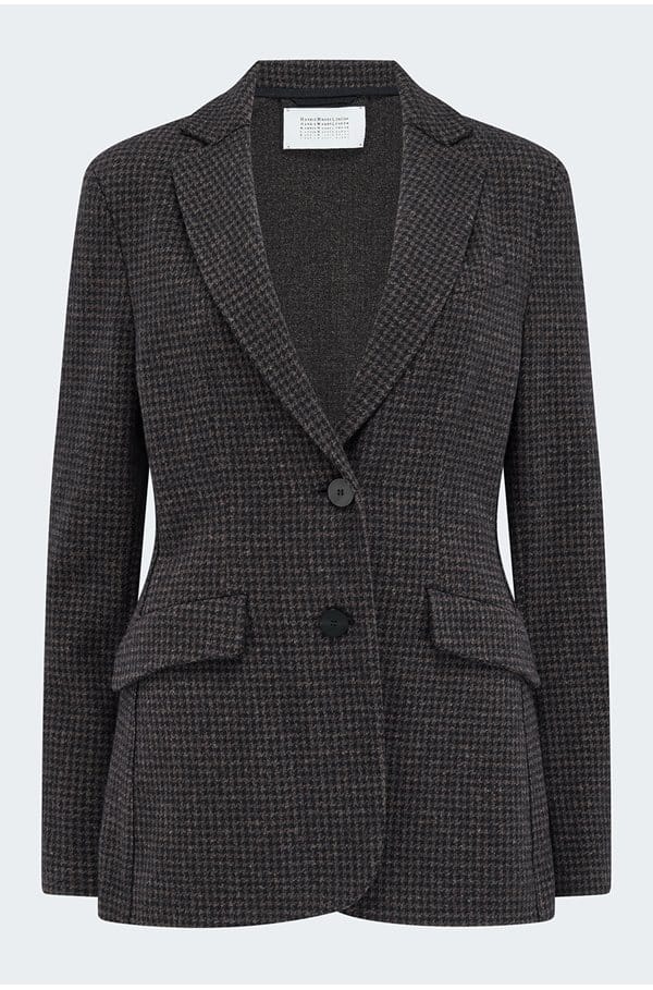 hacking jacket in brown blue 