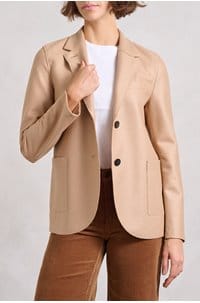 stand up collar blazer in beige 