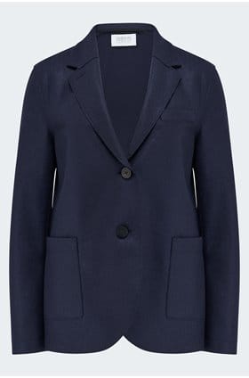 Stand Up Collar Blazer In Navy